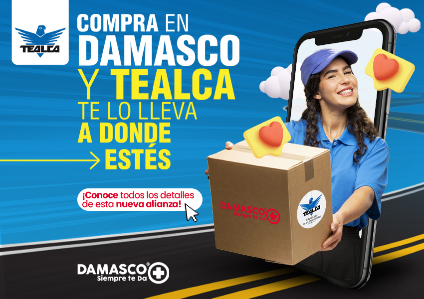 Compra en Damasco y Tealca te lo lleva a donde estés