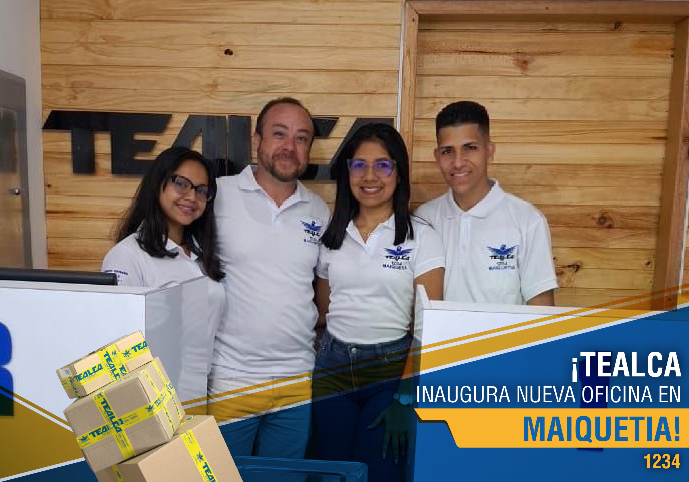 Fachada de la nueva agencia de envíos nacionales TEALCA en Maiquetía, La Guaira